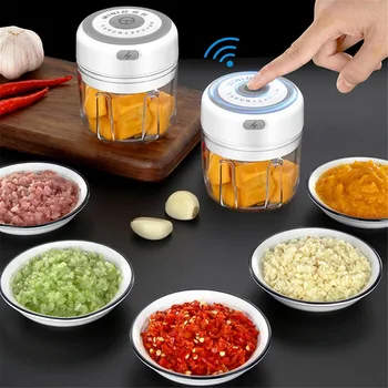 

1PCS Garlic Grater Electric Food Garlic Vegetable Chopper Grinder Crusher Press For Nut Meat Fruit Onion Multi-function Process