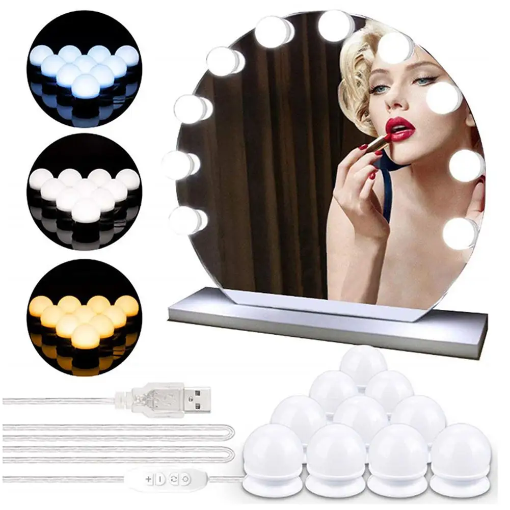 

Make Up Mirror Lights 10 LED Kit Bulbs Vanity Light Dimmable Lamp Hollywood Style Lamp For Dressing Room Makeup Vanity Table