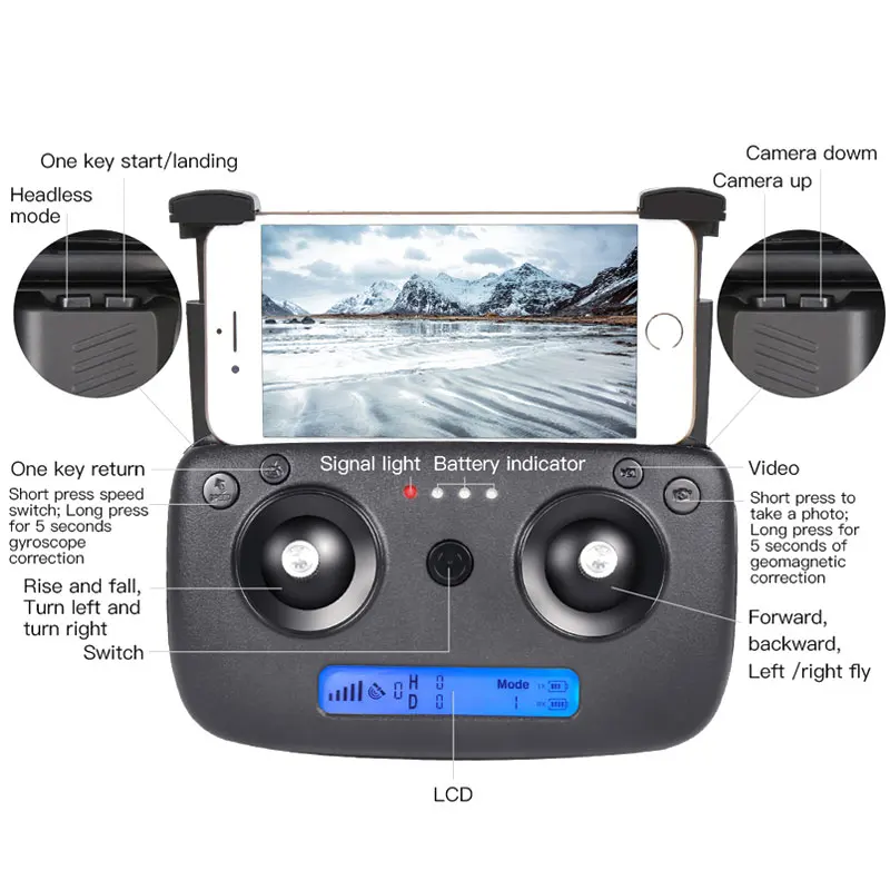 SG906 4K Drone Camera GPS 5G WiFi FPV with 4K Ultra Clear Camera Brushless Selfie Foldable GPS Optical Flow Positioning Hover