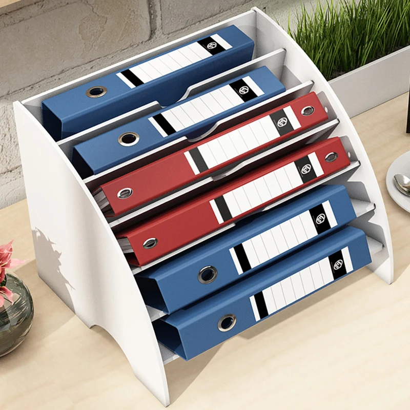 

PVC 6 Layers Sector Desk Organizer Document Tray Magazine File Letter Holder Stationery Pencil Container Home Office Accessories