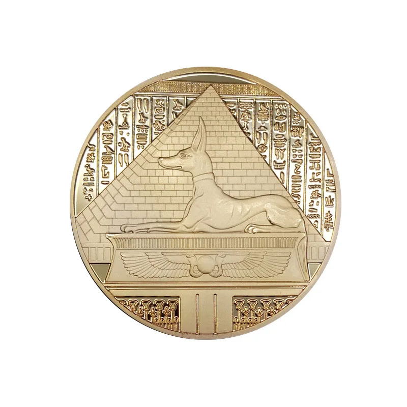 Commemorative Coin 1pc Gold Plated Egypt Death Protector Anubis Copy Egyptian God Of Death Collection Gift