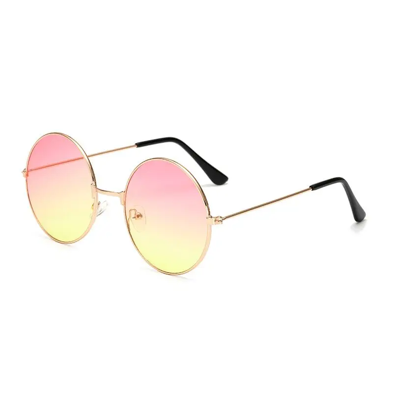 

6044 Retro circular spectacle frames for men and women with flat lens sunglasses