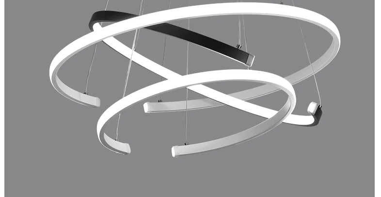 LED Chandeliers Light Modern Simple For Living Room Dining Room Circle Rings Acrylic Aluminum Body LED Ceiling Lamp Fixture