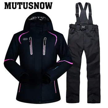 

Winter Ski Suit Women Brands Ski Jacket and Pant Super Warm High Quality Windproof Waterproof Warm Skiing and Snowboard Clothing
