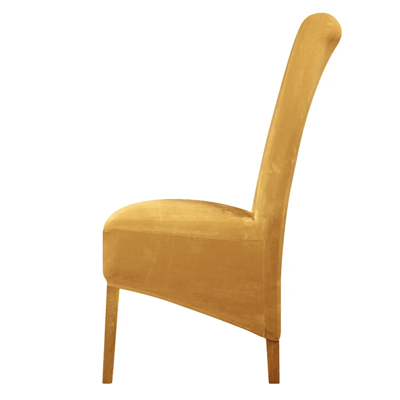 Настоящая бархатная ткань с лисами XL Размер Чехол для стула большой размер длинная спинка Европейский стиль чехлы для сидений универсальные для ресторана отеля Вечерние - Цвет: Mustard