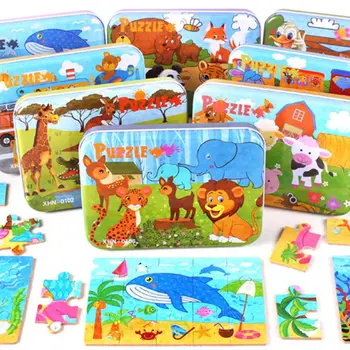 

Pack of 4 Kids Jigsaw Toy Wooden Puzzles Educational Learning Tool Child Gifts