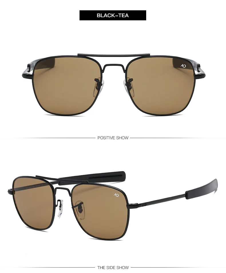 Авиационные солнцезащитные очки, мужские,, американская армия, военные, оптические, солнцезащитные очки ao 8052, полит, очки для вождения, прямоугольные, Oculos de sol - Lenses Color: black-tea