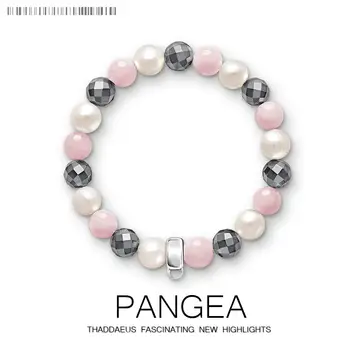 

Pink White Grey Bead Charm Bracelet,Europe Style Glam Fashion Good Jewerly For Women,2017 Gift In 925 Sterling Silver Club