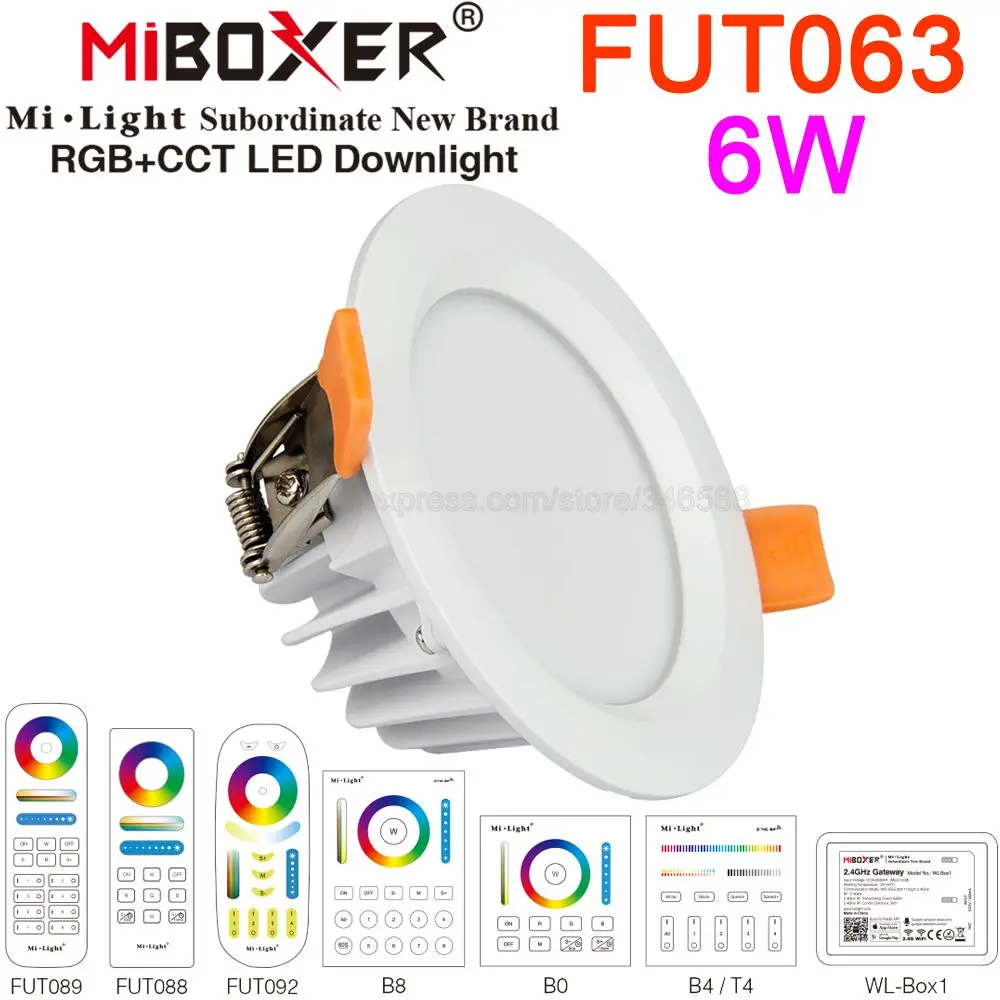 MiBoxer FUT063 6 Вт RGB + CCT светодиодный светильник AC110V 220V IP54 Водонепроницаемый