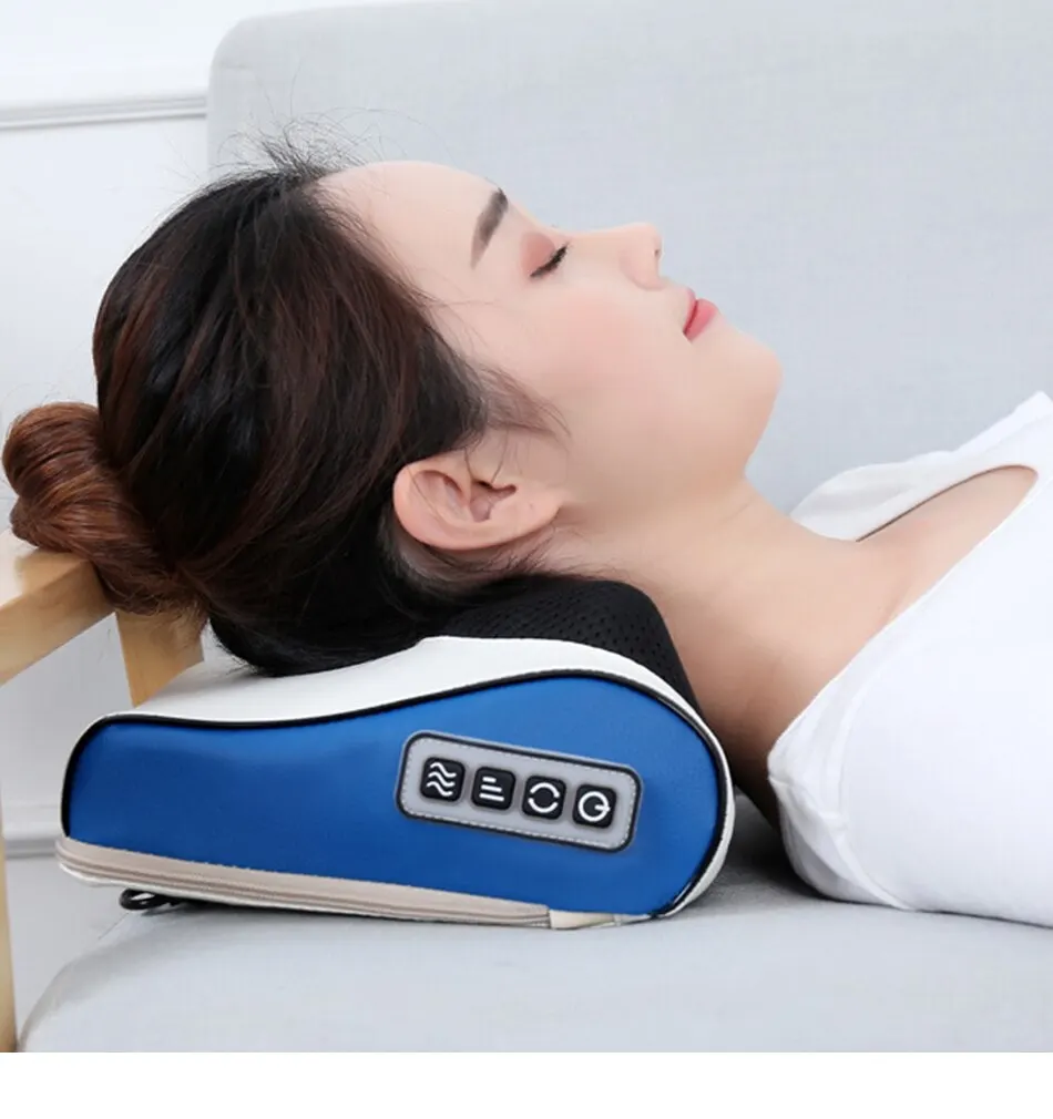 Электрическая Массажная подушка для шеи, плеч, спины, тела, инфракрасное Отопление, шиацу, массажер, устройство, шейный массажер, здоровый массажер, релаксация