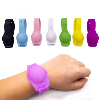 

Disposable Sanitizer Bracelet Pumps Silicone Wristband Hand Sanitizer Disinfectant Soap Portable Dispenser Cover Squeeze Bottle