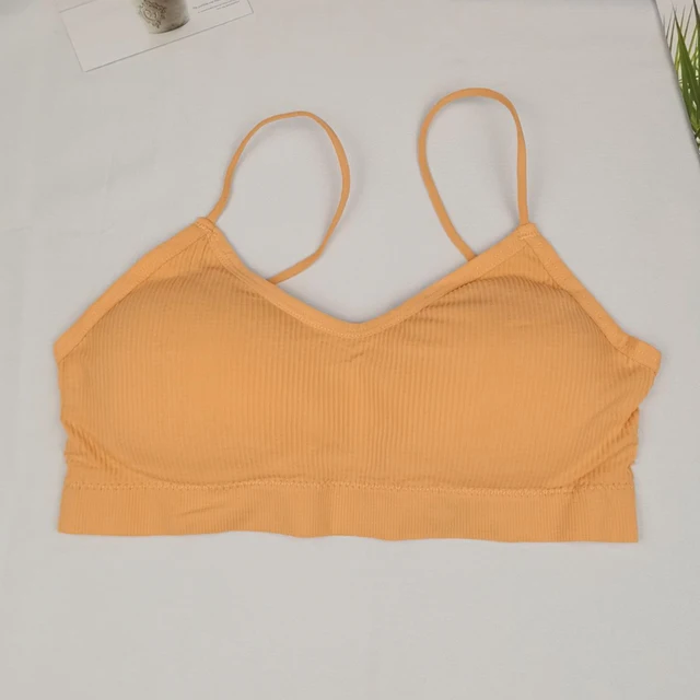 High Elastic Bra Women Gathering Bralette Push Up Bra Summer Anti-light Korean Style Wild Bra Tube Top Sexy No Rims Lingerie Yellow