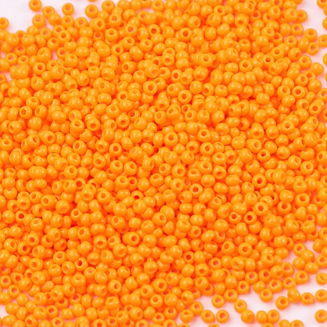 10g 720 Pieces 2mm Austria Solid Color Bead 12/0 Opaque Neon Round Beads Glass Seed Beads Handmade DIY Jewelry Bags Accessories 337 Orange