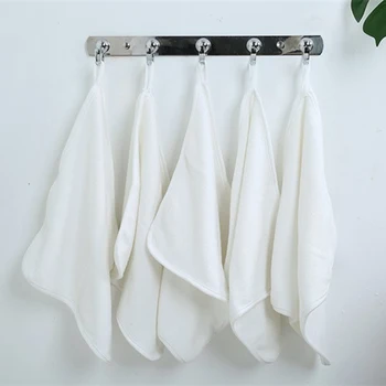 

High Quality White Cotton children's Towel Soft Cloth Absorbent Baby Small Square Towel Home Can Be Hung Children Towel