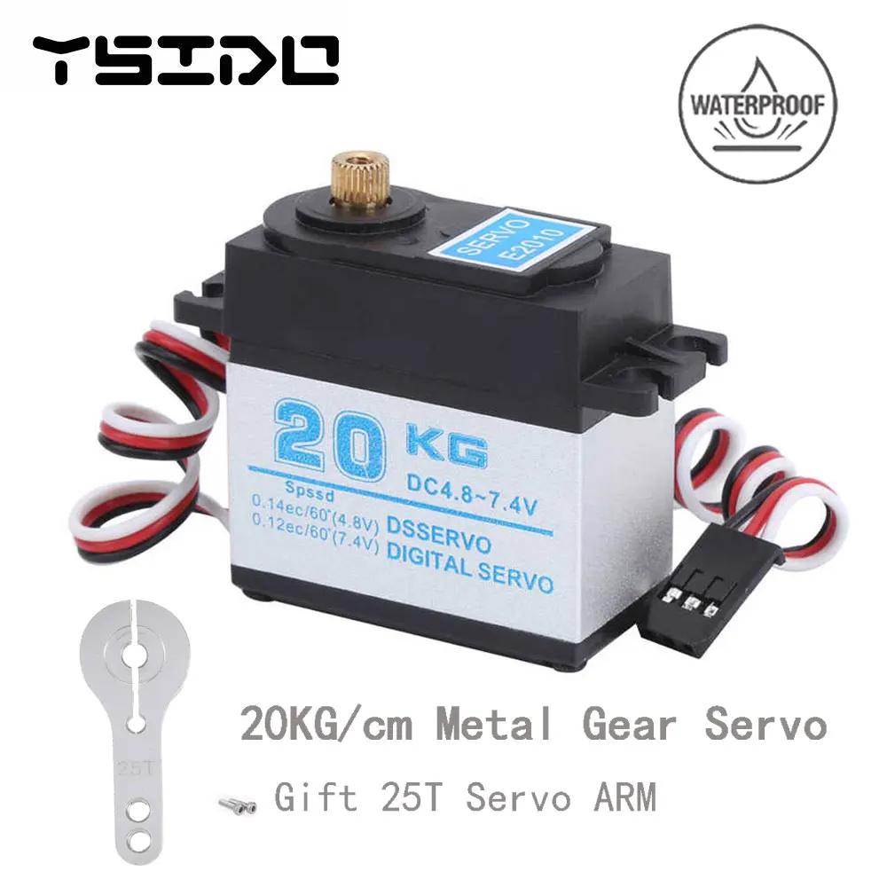 Impermeabile 20Kg Metal Gear Digital High Torque Speed Servo 25T Arm Per Redcat Kyosho Lrp Fs 1/10 1/8 Rc Crawler Buggy Truck Car