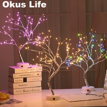 

New Colorful USB 108 leds Blossom Desk Top Bonsai Tree Light Night light for Home Indoor Bedroom Festival Party Christmas Decor