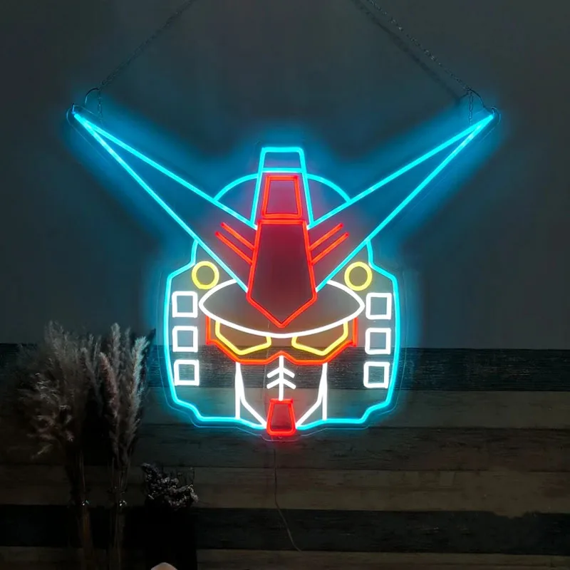 Neon Lights Gundam Neon Sign Gundam Wall Decor Party Holiday Diy