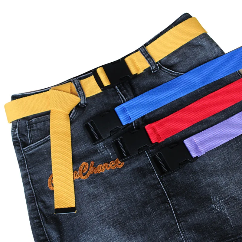 

Unisex Solid Color Canvas Belt Army Style Combat Tactical Tactical Belt Fashion Automatic buckle Jeans Trousers Pants Waistband