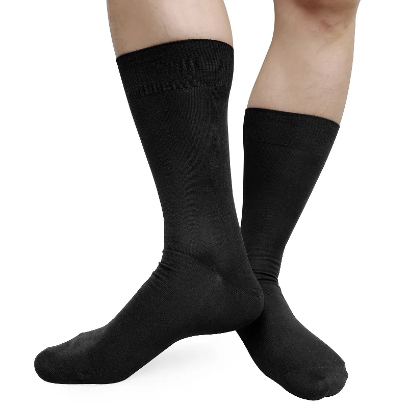 Gentlemen Dress Suit Socks For Business Wedding Gifts Black Cotton