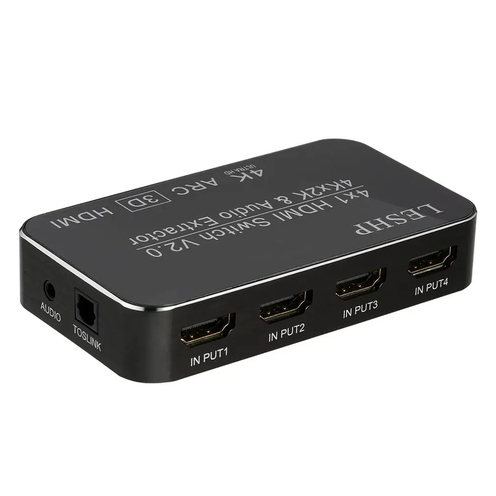 LESHP 4-портовый 4x1 мультимедийный интерфейс высокой четкости HDMI переключатель V2.0 4K x 2K ARC Full HD 1080P Sup порт s MHL светодиодный индикатор