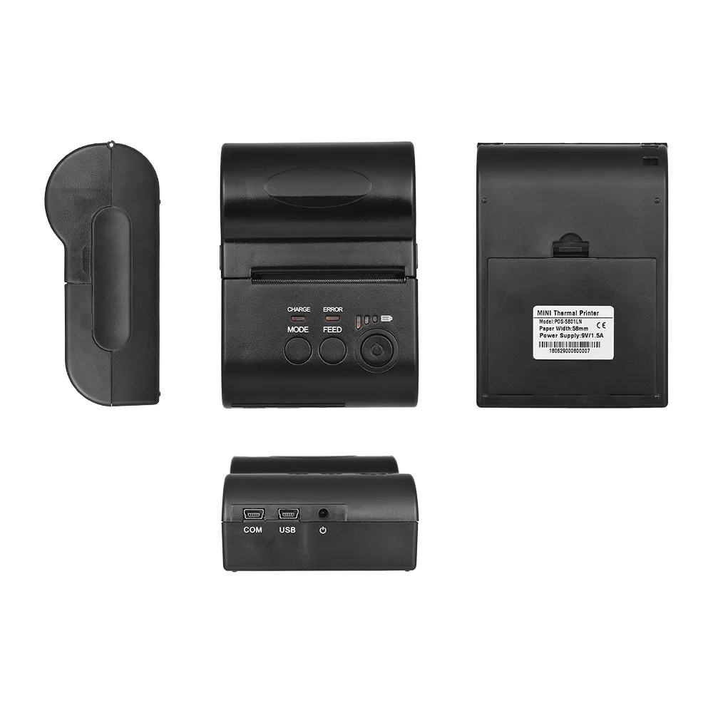 Портативный персональный миниатюрный беспроводной BT Термопринтер для чеков 58 мм