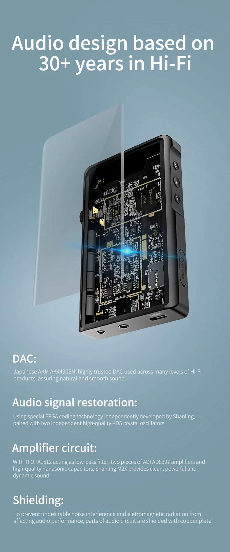 SHANLING M2X AK4490EN DSD256 32 бит/384 кГц двойной Bluetooth AptX LDAC портативный музыкальный плеер Hi-Res аудио сбалансированный порт