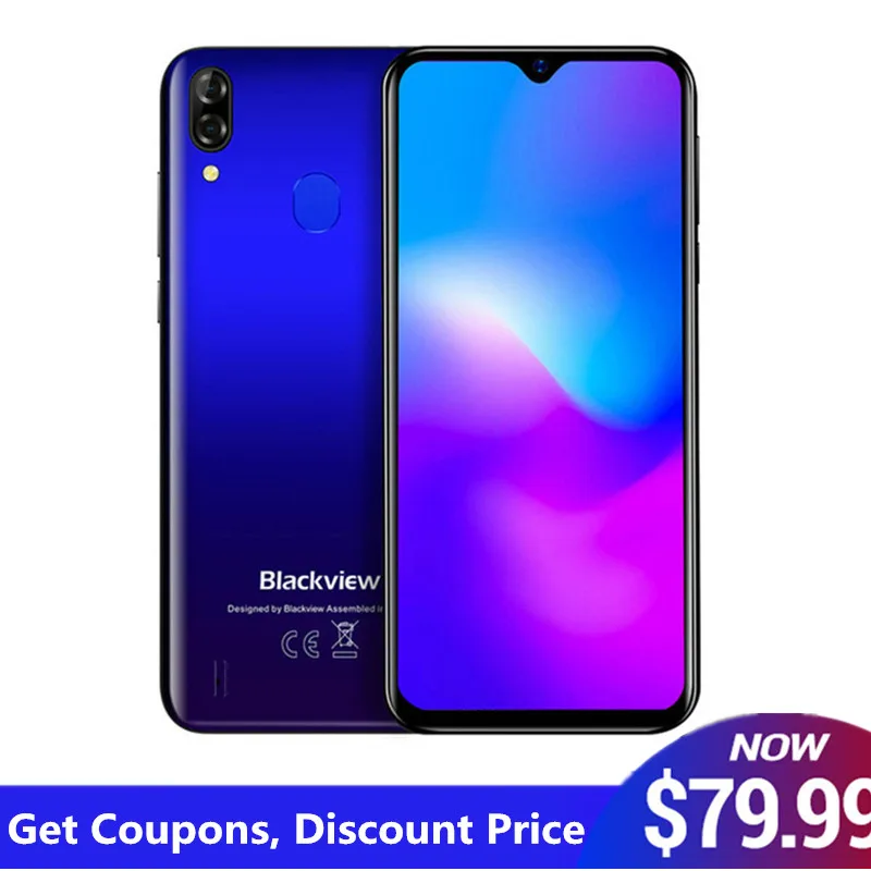 Смартфон Blackview A60 Pro, 3 Гб+ 16 ГБ, мобильный телефон MT6761V, Android 9,0, экран капли воды, 4080 мАч, Face ID, 4G, мобильный телефон