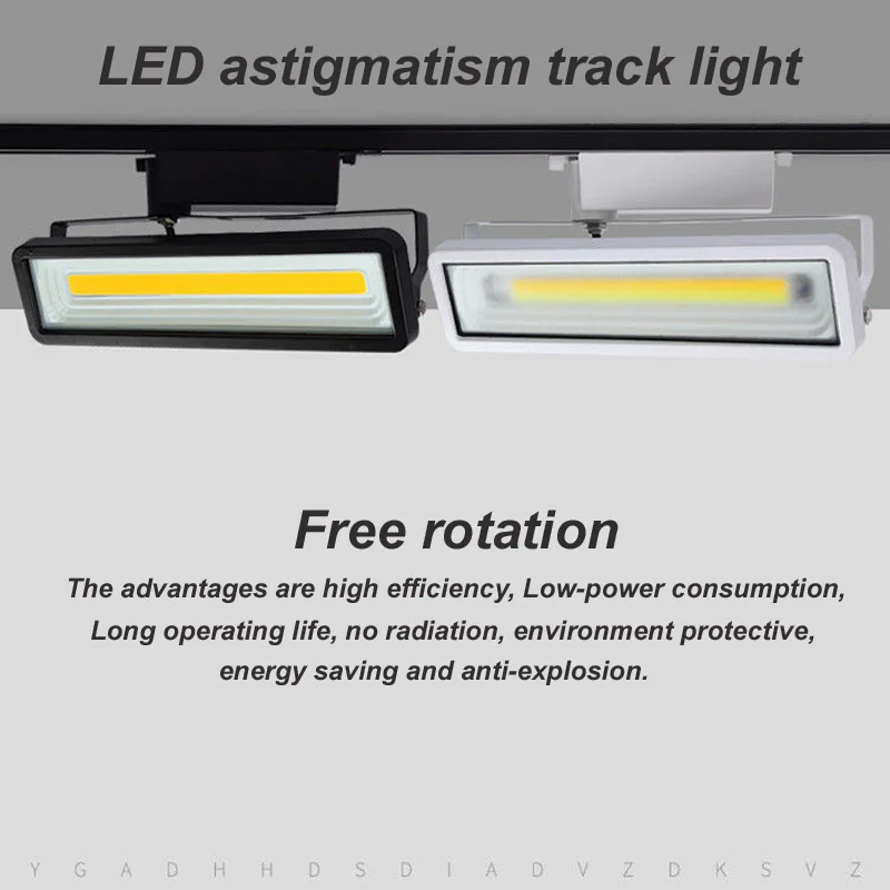 

High quality Led Track Light COB Track Lamp 50W Rail Lighting Aluminum Spot Lights Fixtures For Clothing Shop Home 110V 230V 2pc