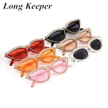

Fashion Cat Eye Women Sunglasses Luxury Shiny Diamond Sun Glasses Female High Quality Vintage Crystal Eyewear UV400 Oculos