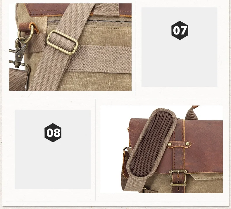 Camera Bag Waterproof Canvas Vintage DSLR SLR Camera Bag Shoulder Strap Case Casual Shoulder Messenger Pack For Canon For Sony