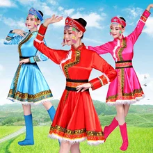 Монгольский этнический миноритарный женский шоу обслуживание для взрослых Внутренняя Монголия халат этнический танец меньшинств одежда костёр вечеринка