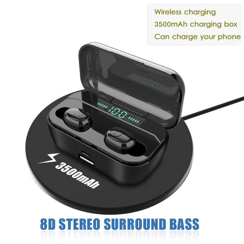 

G6S TWS Bluetooth earphone Stereo HIFI Bass Headset Waterproof Noise Cancelling Earphone 3500mAh Charging Box Wireless Earphones