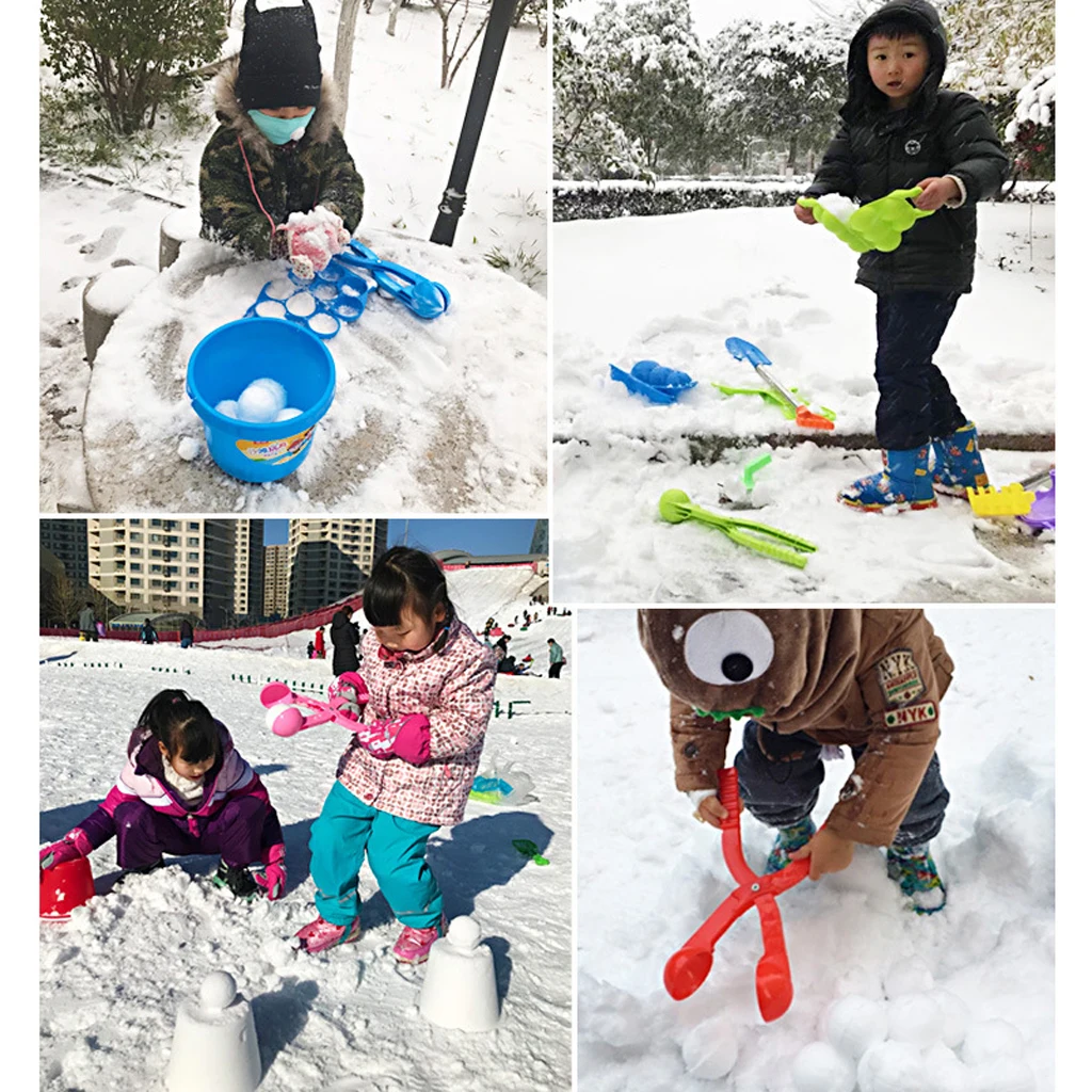 3 Pack Snowball Maker Snow Toys Snow Ball Clip for Winter Outdoor Snowball Fight Beach Player - Portable & Durable