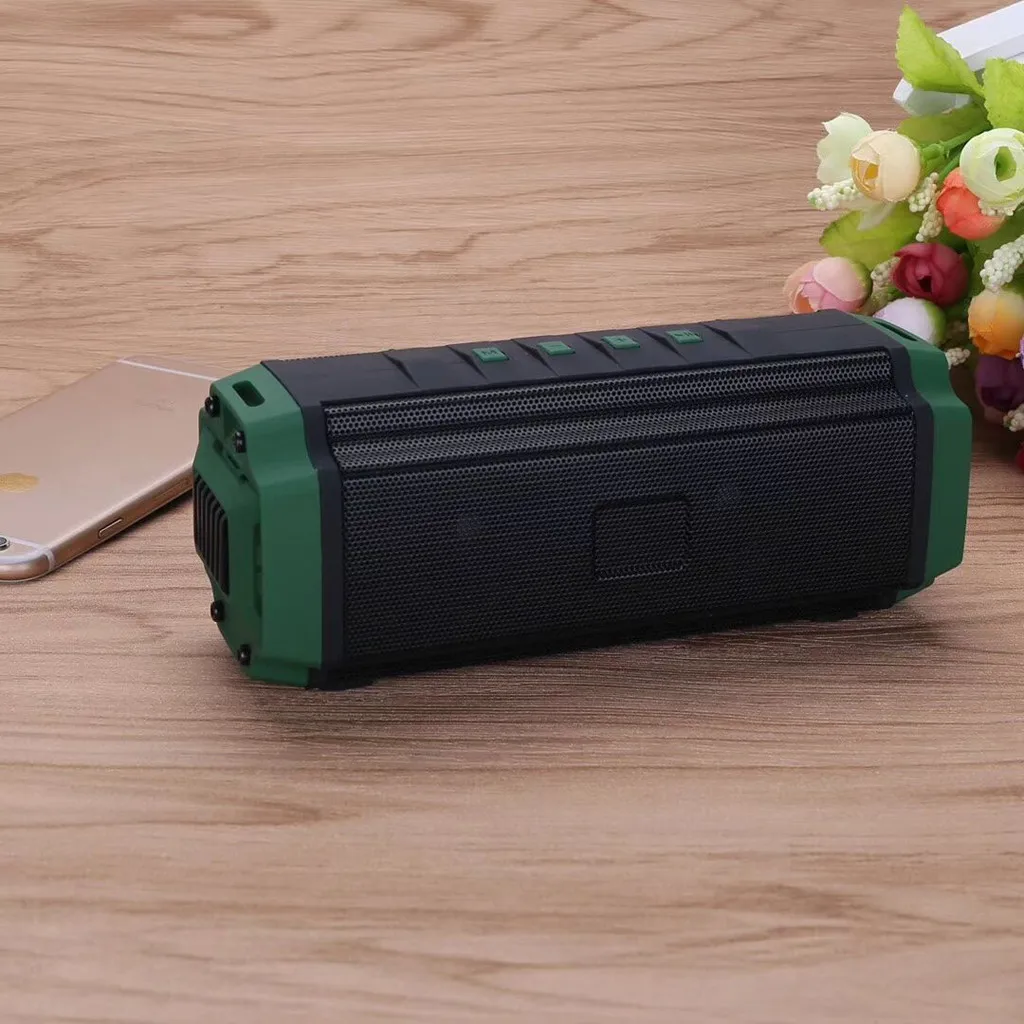 Армейский зеленый HIPERDEAL Bluetooth динамик стерео сабвуфер двойной динамик FM USB микрофон портативный динамик, Hands-free ответ на звонок - Цвет: Армейский зеленый