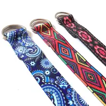 Yoga Resistance Bands Color Pattern Stretch Belt Lacing Yoga Rope Wall Lanyard Tension Belt Auxiliary Yoga Stretching Belt