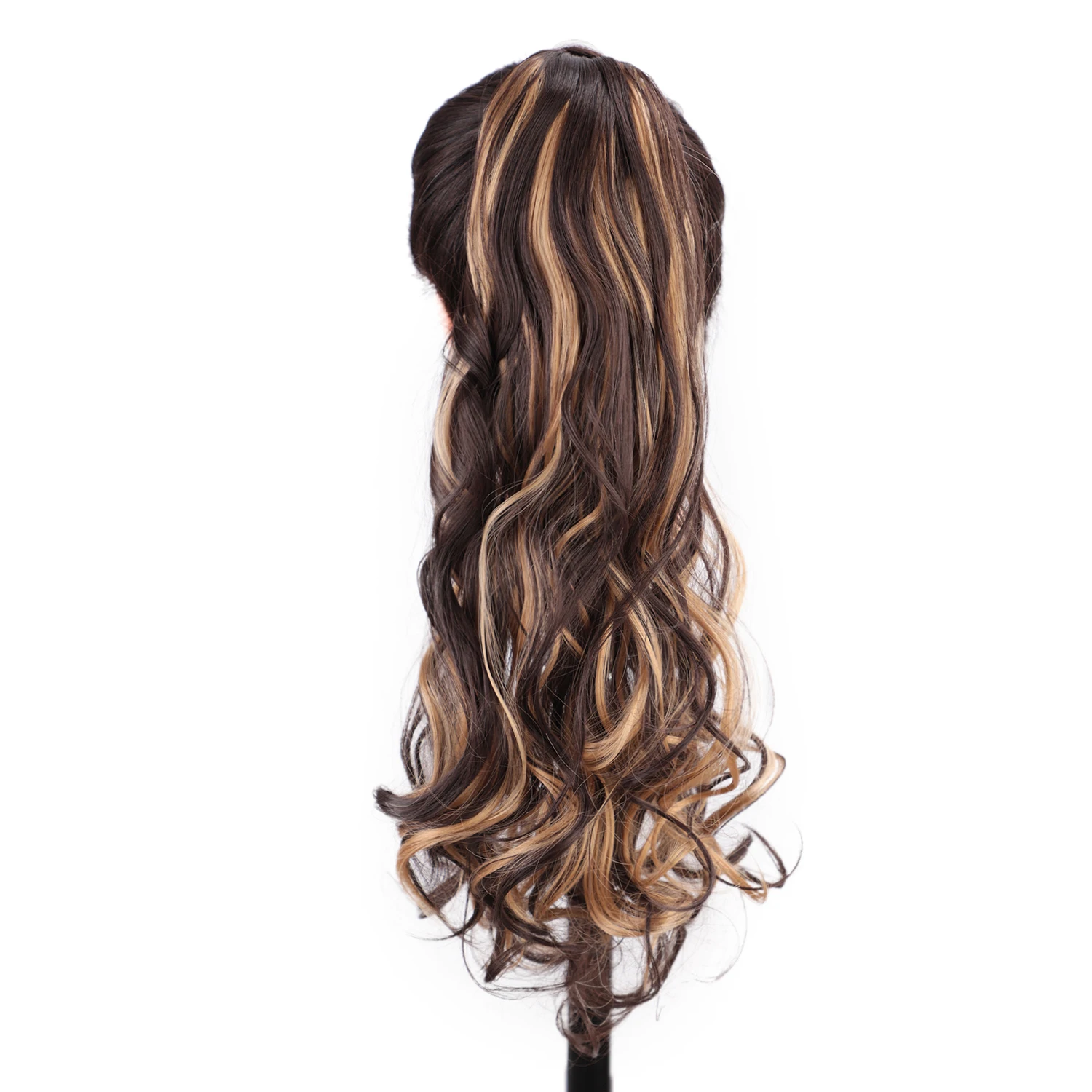 Aisi Queens, длинные волнистые волосы, синтетический конский хвост, волосы, конский хвост шиньон, заколки для наращивания, накладные волосы на заколках - Цвет: 4h-27