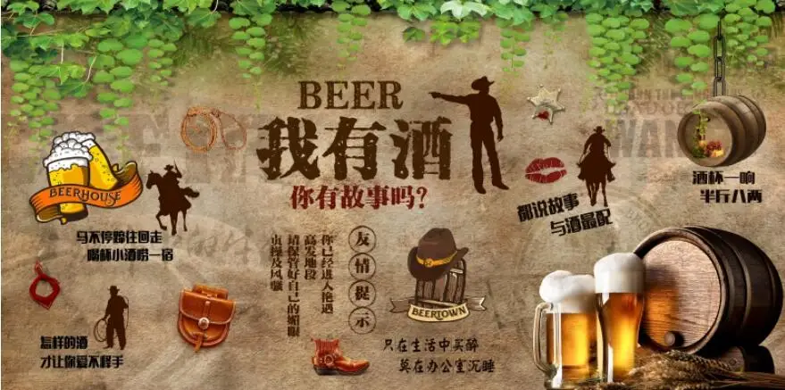 beibehang papel de parede personalizado moderno novo retro tijolo cerveja bar restaurante fundo decoração