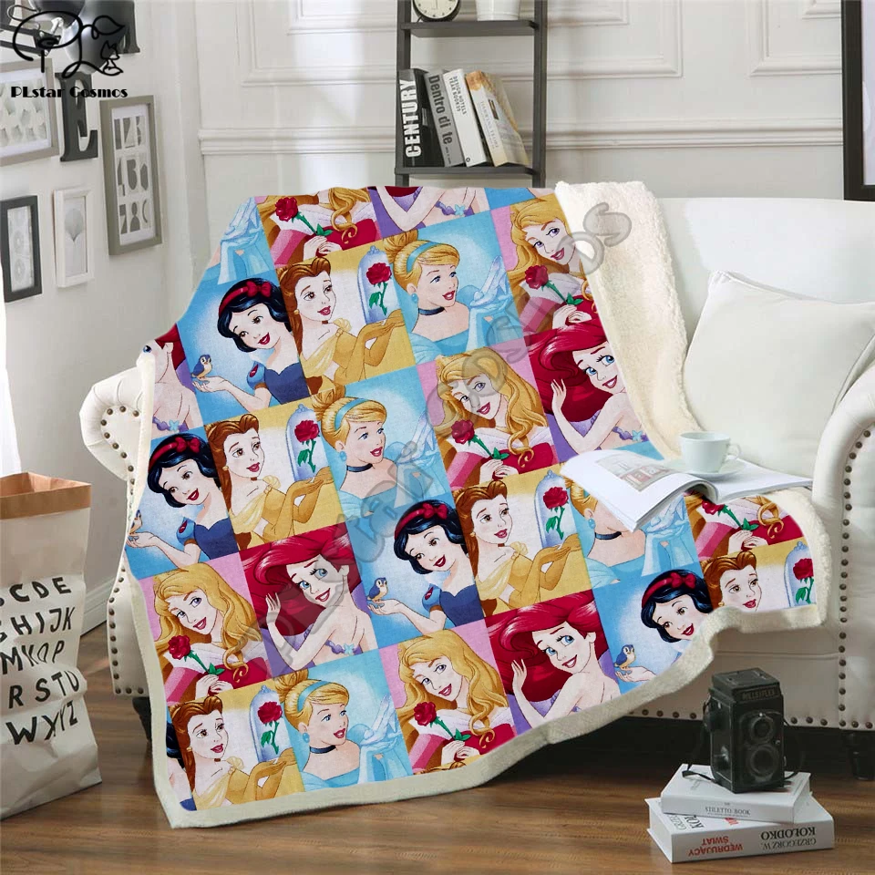 

Plstar Cosmos Cartoon Mermaid funny Fleece Blanket 3D print Sherpa Blanket on Bed Home Textiles Dreamlike style-2