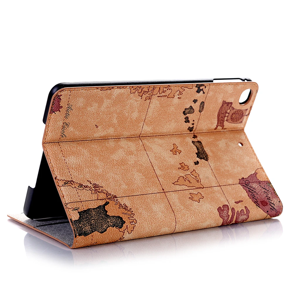 Cartoon Flip Coque for iPad mini 2 mini 3 Case Print Map PU Leather Slot Card Stand Funda for iPad mini 1 2 3 Case Folio 7.9''   (9)
