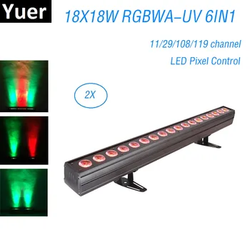 

Non-Waterproof 18X18W RGBWA-UV 6IN1 LED Bar Wall Wash Light DMX512 Washer Wall Light LED Flood Light Dj Bar Party Event Lighting