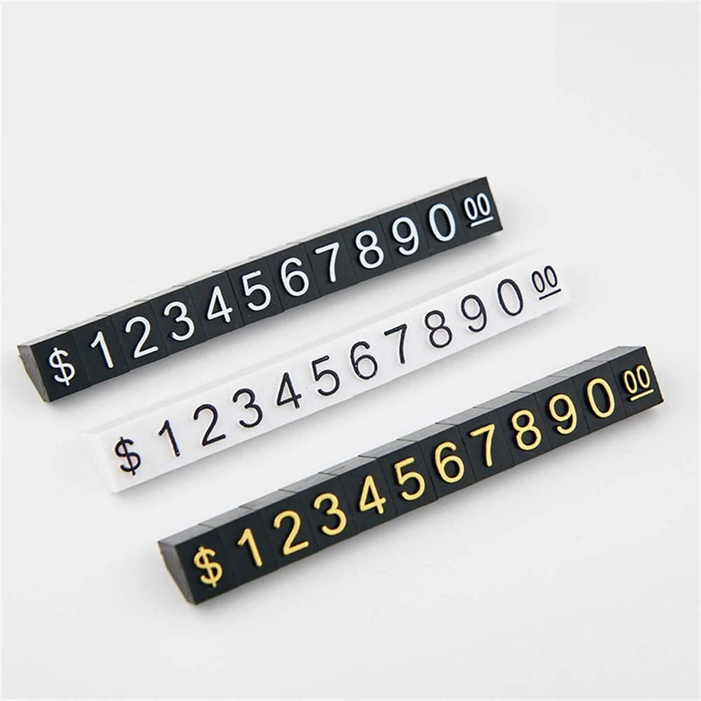 Plastic Cubes Kit Price Display Tags Adjustable Number Stand Frame Label Shop 