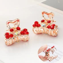 

WYBU Six Colorful Shiny Rhinestone Heart Hair Claws For Women Sapphire Hairpins Glitter Metal Hair Clip Girl Headwear Jewelry