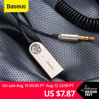

Baseus Bluetooth Transmitter Wireless Bluetooth Receiver 5.0 Car AUX 3.5mm Bluetooth Adapter Audio Cable For Speaker Headphones