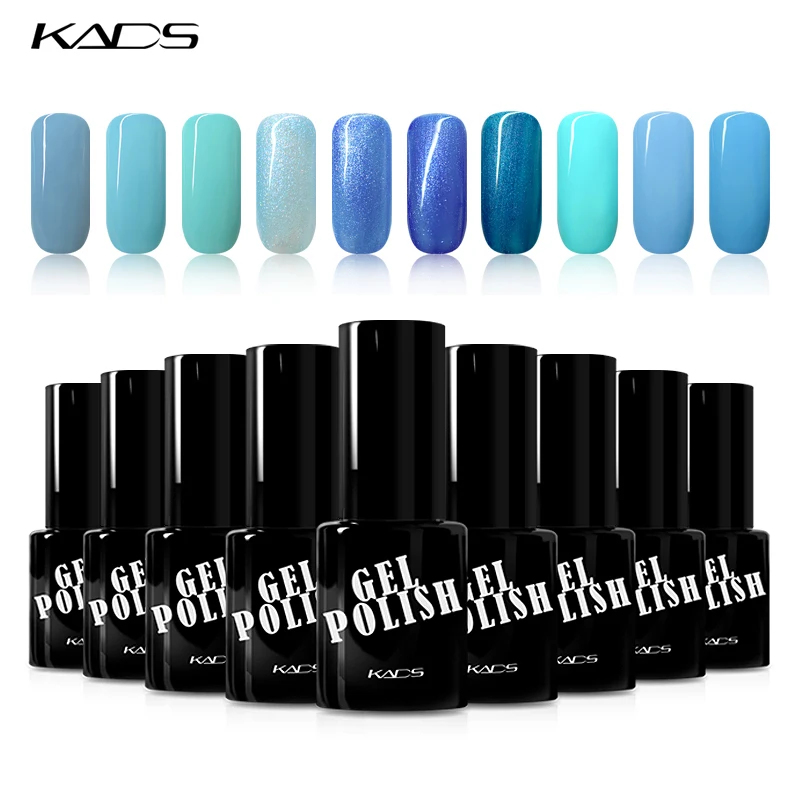 KADS Blue Series Gel Nail Polish Soak Off UV 9.5ML Art Glue Lacquer Varnish nails top base coat | Красота и здоровье