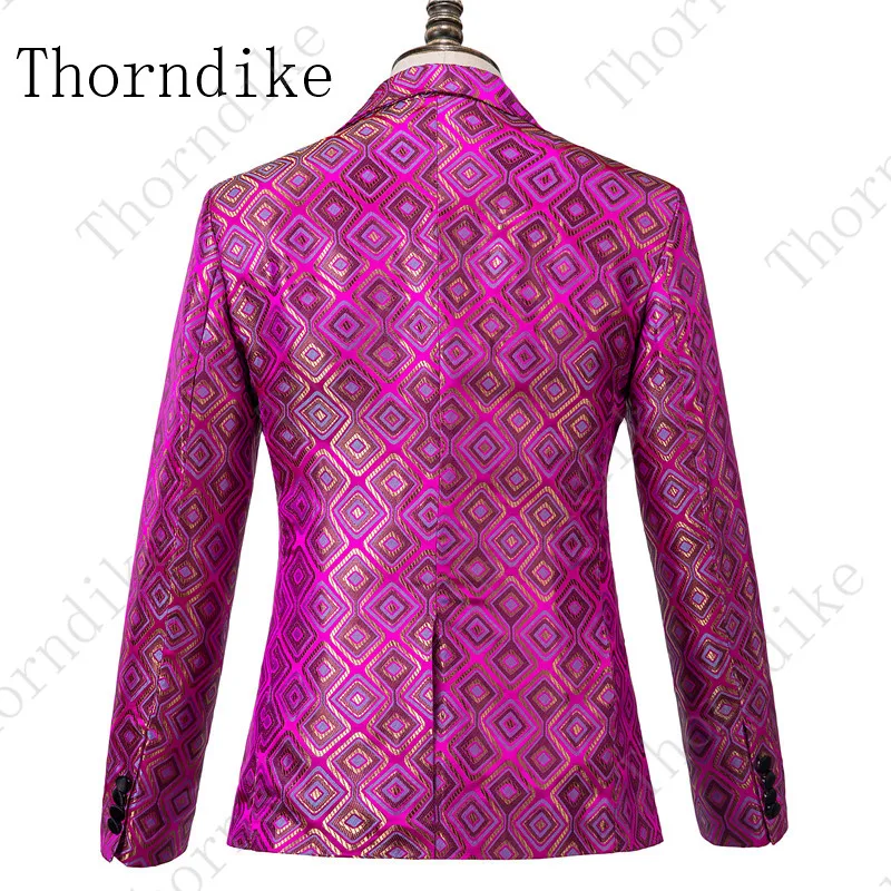 Thorndike Топ Recom мужчины d одна кнопка розовый красный жених смокинг с лацканами с острыми углами Жених мужской смокинг для мужчин(куртка+ брюки