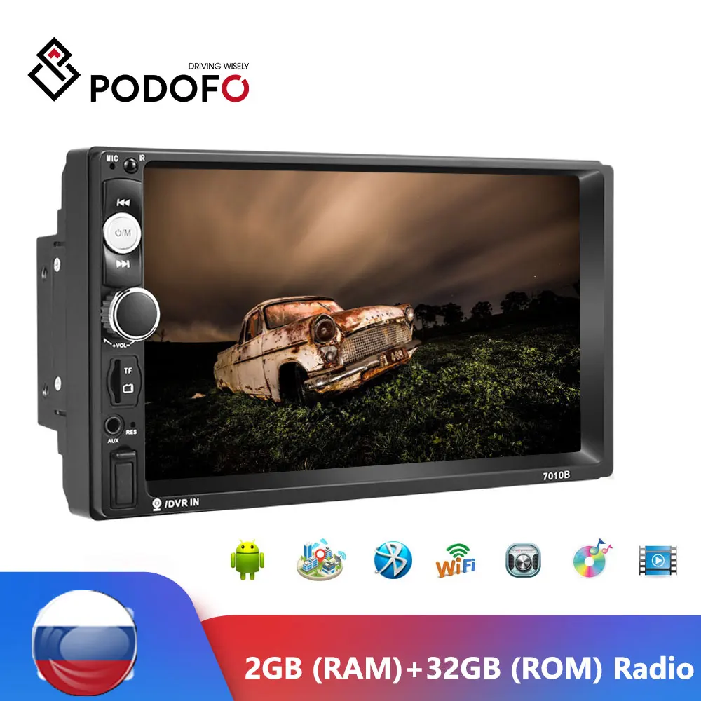 Podofo Android 2 Din GPS Radio samochodowe Stereo 7 ''Autoradio Bluetooth GPS odbiornik radiowy FM odtwarzacz multimedialny 2GB + ROM 32GB Radio samochodowe Podofo Android 2 Din GPS Radio samochodowe Stereo 7 ''Autoradio Bluetooth GPS odbiornik radiowy FM odtwarzacz multimedialny 2GB + ROM 32GB Radio samochodowe