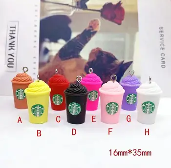 

3D Drink Bottle Ice Cream Coffee Cup Resin Charms Pendants For DIY Decoration Earrings Key Chains Accessories