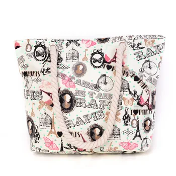 

New Style Women'S Shoulder Bag Canvas Fashion Casual Stamp Pattern Hand Lanyard