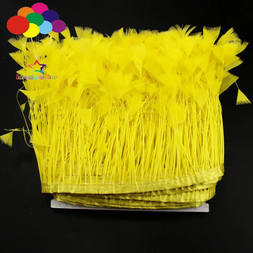 Natural 10-15CM (4-6 inches) tear flat head turkey feather dyed yellow to make cloth edge DIY craft jewelry | Дом и сад