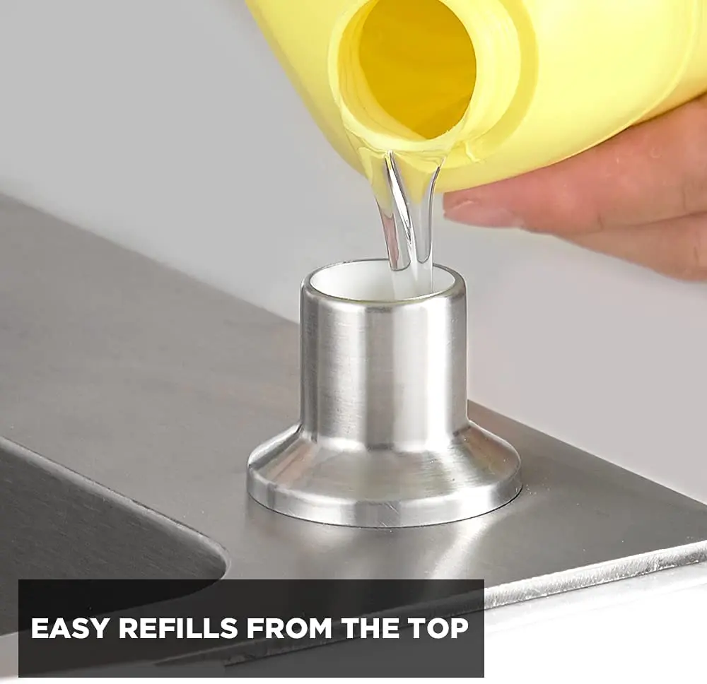 Deck Mounted Kitchen 400ml Soap Dispensers Stainless Steel Pump Chrome Finished for Kitchen Built in Counter top Dispenser 2309 soap dispenser soap pump soap dispenser head